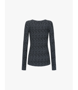 SWAYING Navy Bubble Yarn Classic Knit Top