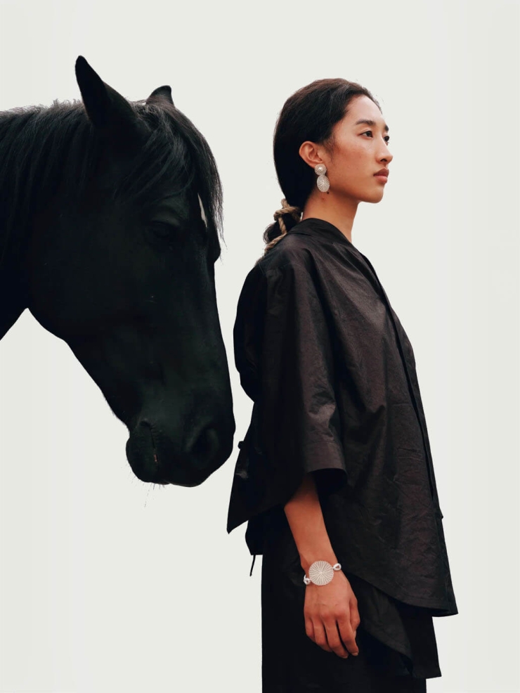 Mapuche Detachable Horsehair Earrings