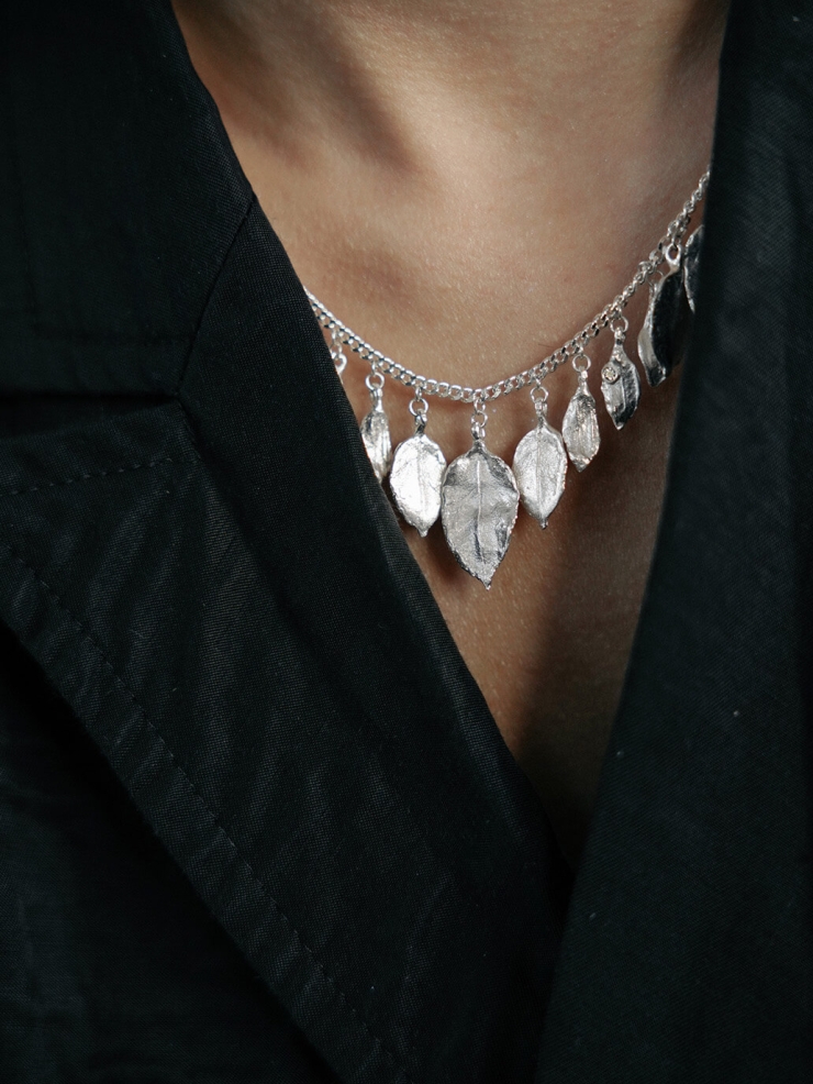 Silver Stoneleaf Necklace