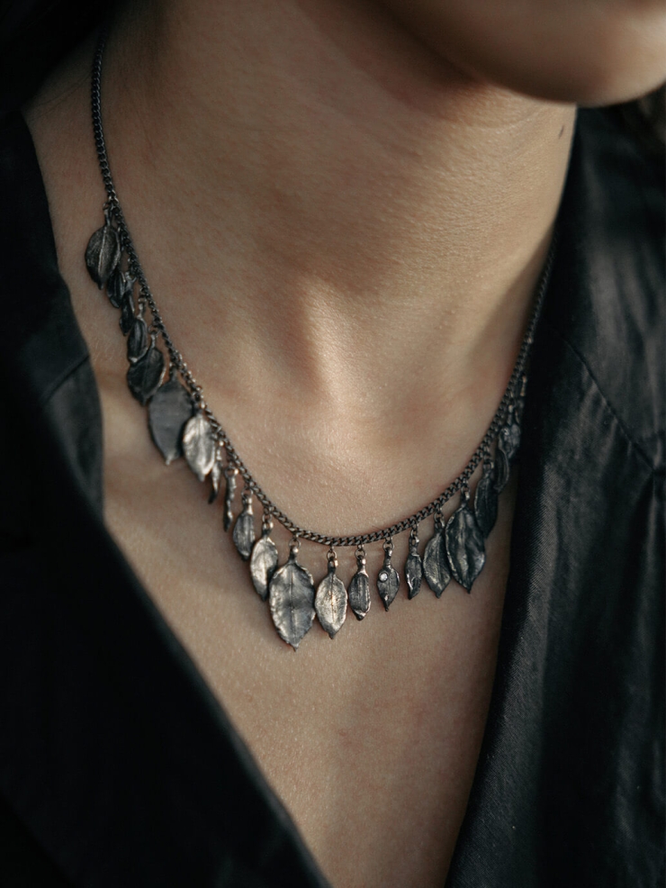 Black Stoneleaf Necklace