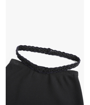 SWAYING Black Crochet Waist Cutouts Skirt