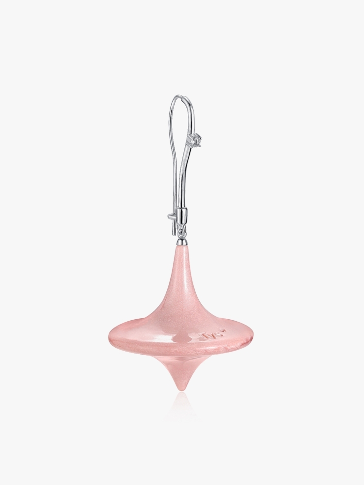 TYS GROCERY Single Smokey Pink Gyroscope Earring