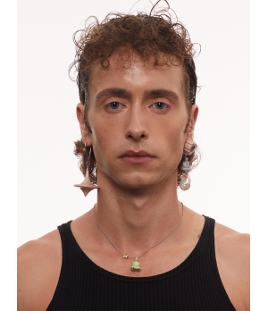 TYS GROCERY Single Smokey Pink Gyroscope Earring