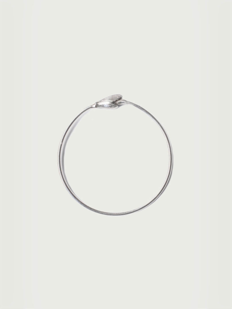 Silver Iris Blossom Bangle