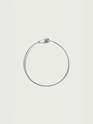 Silver Iris Blossom Bangle