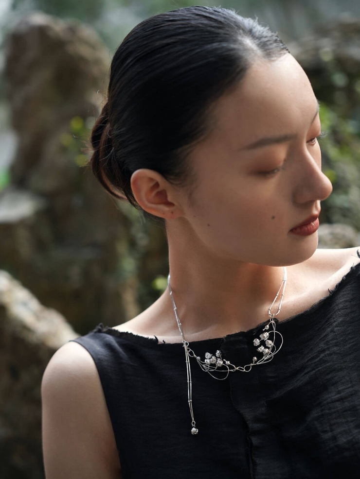 Lily of the Valley Triple Cluster Necklace