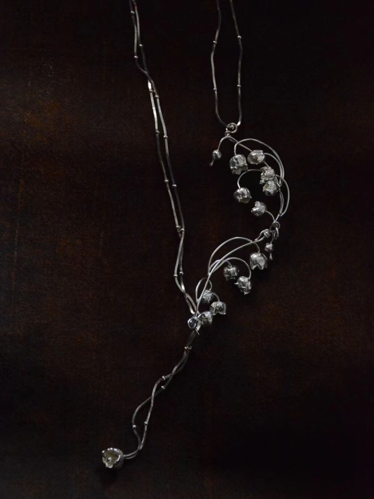 Lily of the Valley Triple Cluster Necklace