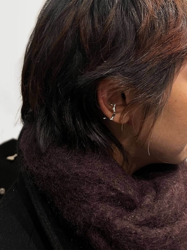 Silver Whale Bone Ear Cuff/Ring