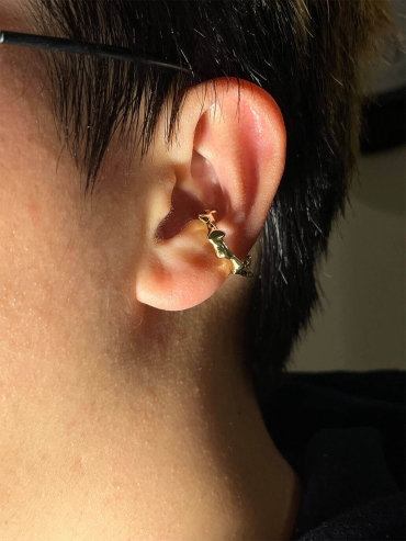 Silver Whale Bone Ear Cuff/Ring