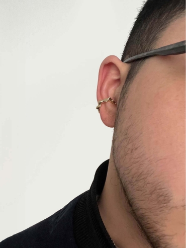 Silver Whale Bone Ear Cuff/Ring