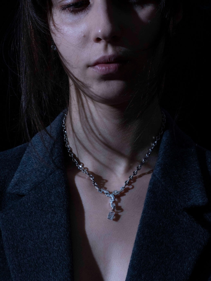 White Gem Radiation Necklace