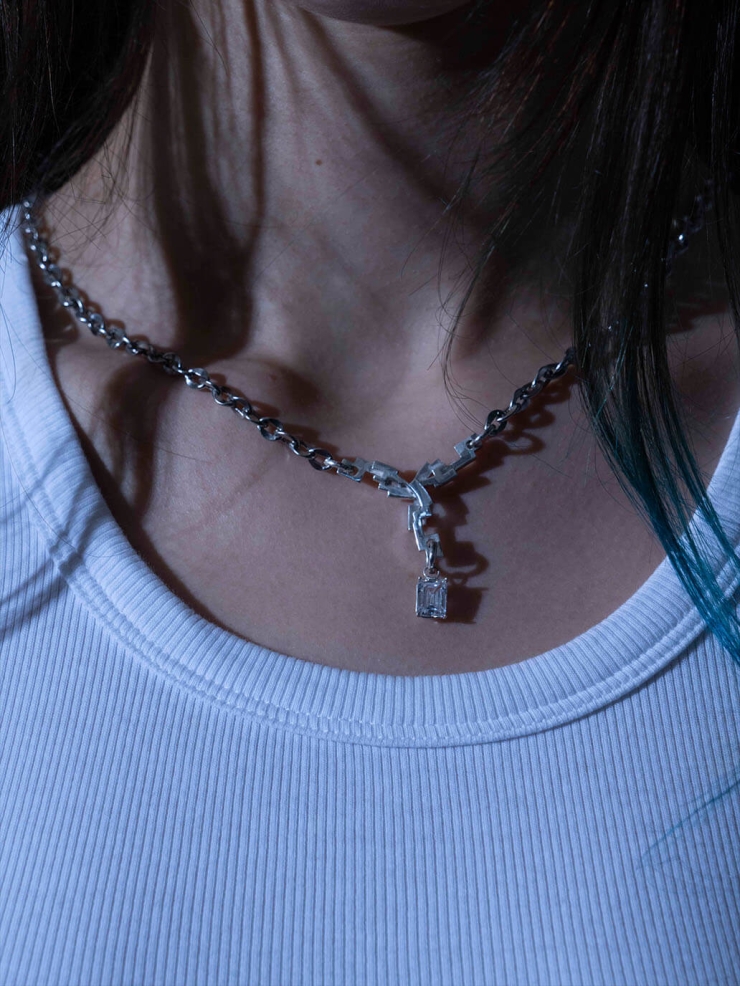 White Gem Radiation Necklace