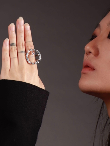 Pink Gem Satellite Halo Ring