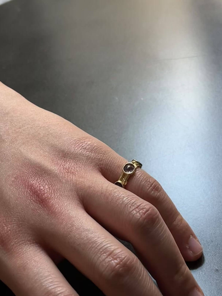 Silver Ruby Interstellar orbit ring