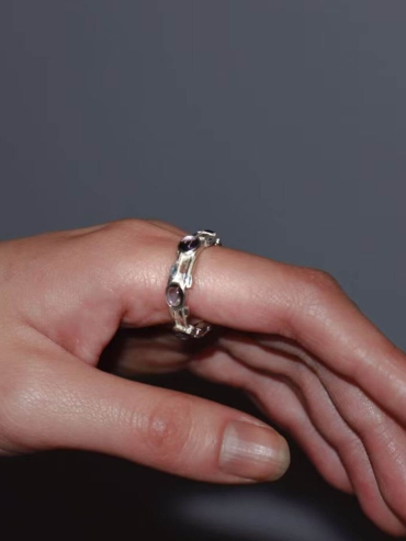 Silver Ruby Interstellar orbit ring