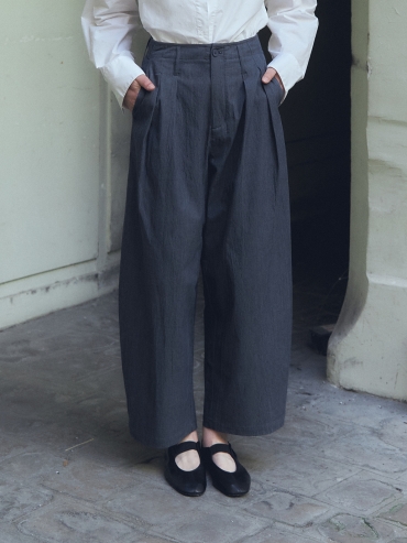 Blue-Tinted Grey Denim Look Casual Pants