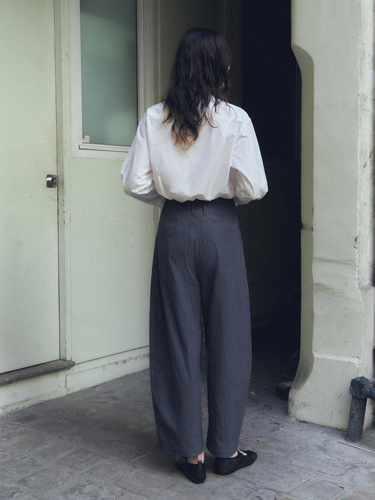 Blue-Tinted Grey Denim Look Casual Pants