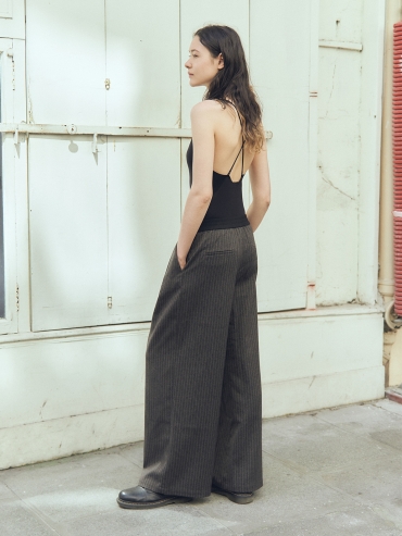 Drawstring Pinstripe Trousers