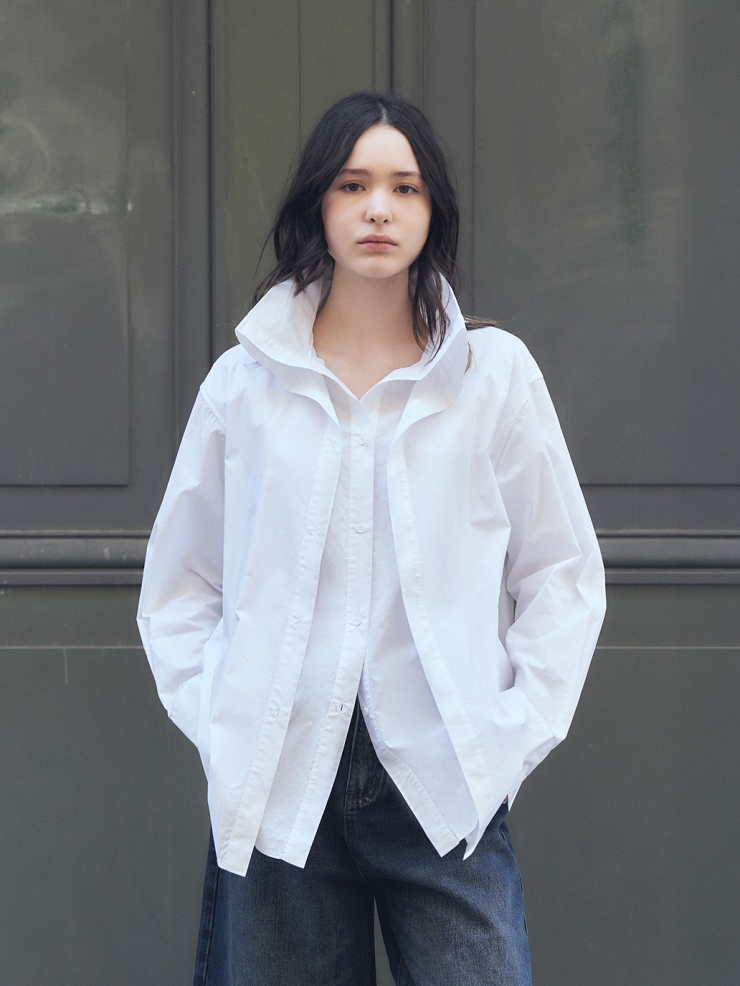 White Faux Two-Piece Shirt