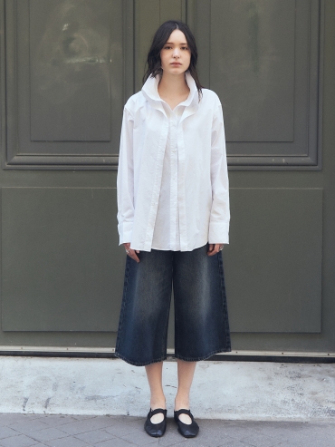 White Faux Two-Piece Shirt