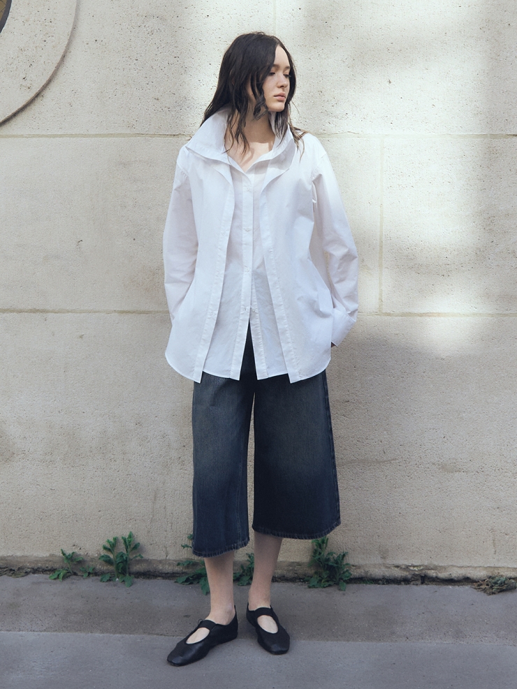 White Faux Two-Piece Shirt