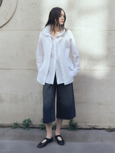 White Faux Two-Piece Shirt