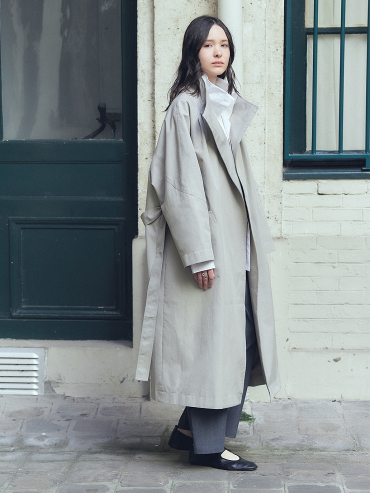 Stone Stand Collar Trench Coat