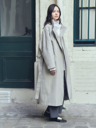 Stone Stand Collar Trench Coat