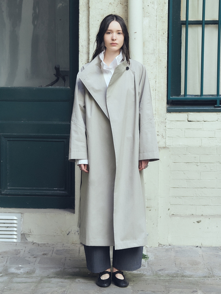Stone Stand Collar Trench Coat
