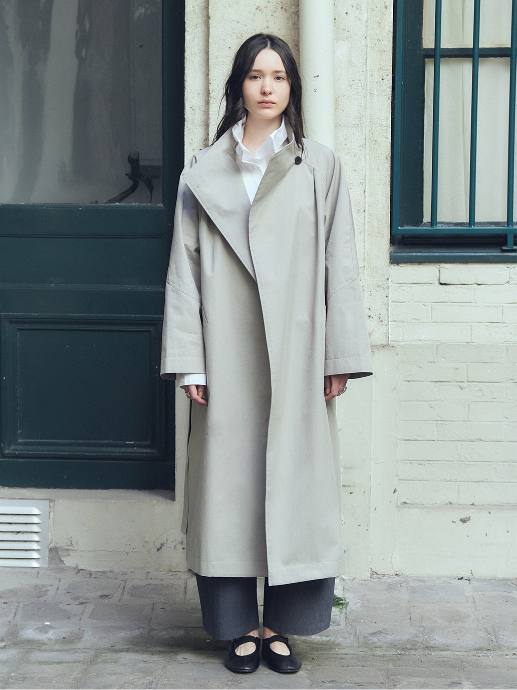 Stone Stand Collar Trench Coat