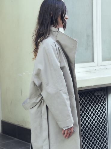 Stone Stand Collar Trench Coat