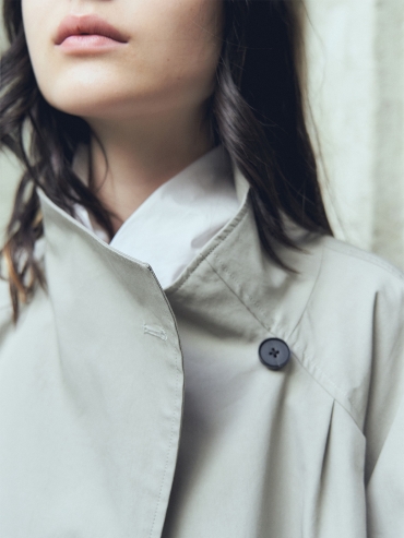 Stone Stand Collar Trench Coat