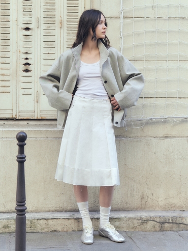 White Stand Collar Jacket