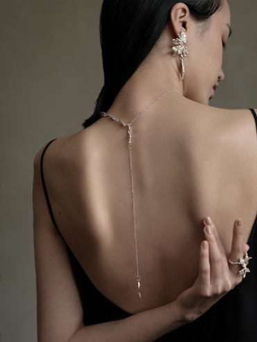 Silver Wind Eroded Sunflower Earrings