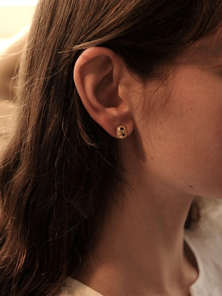 Gold Sterling Floral Gemstone Stud Earrings