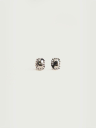 Silver Sterling Floral Gemstone Stud Earrings