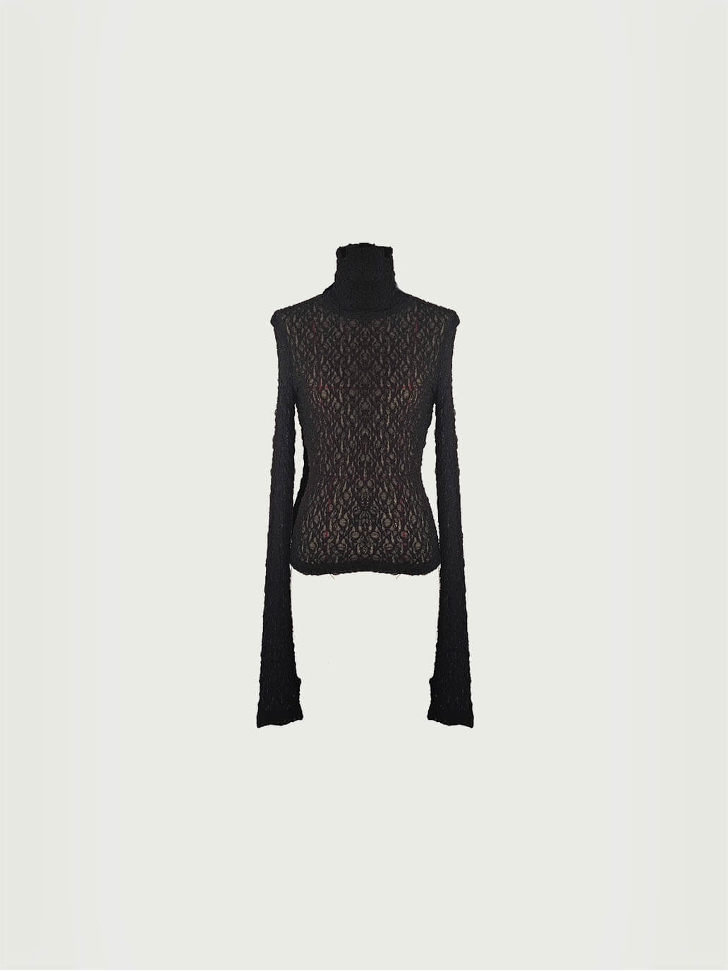 Black Lace Turtleneck Base Top