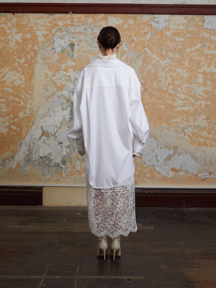 White Lace Turtleneck Base Top