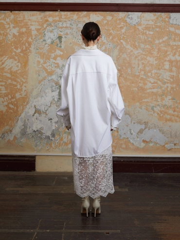 White Lace Turtleneck Base Top