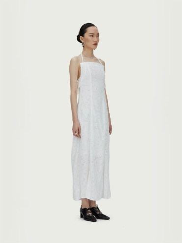 White Tassel Tie-Strap Dress