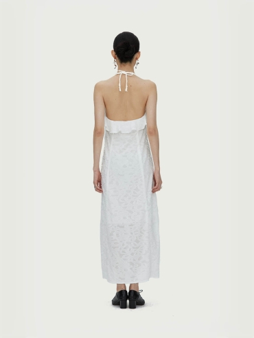 White Tassel Tie-Strap Dress