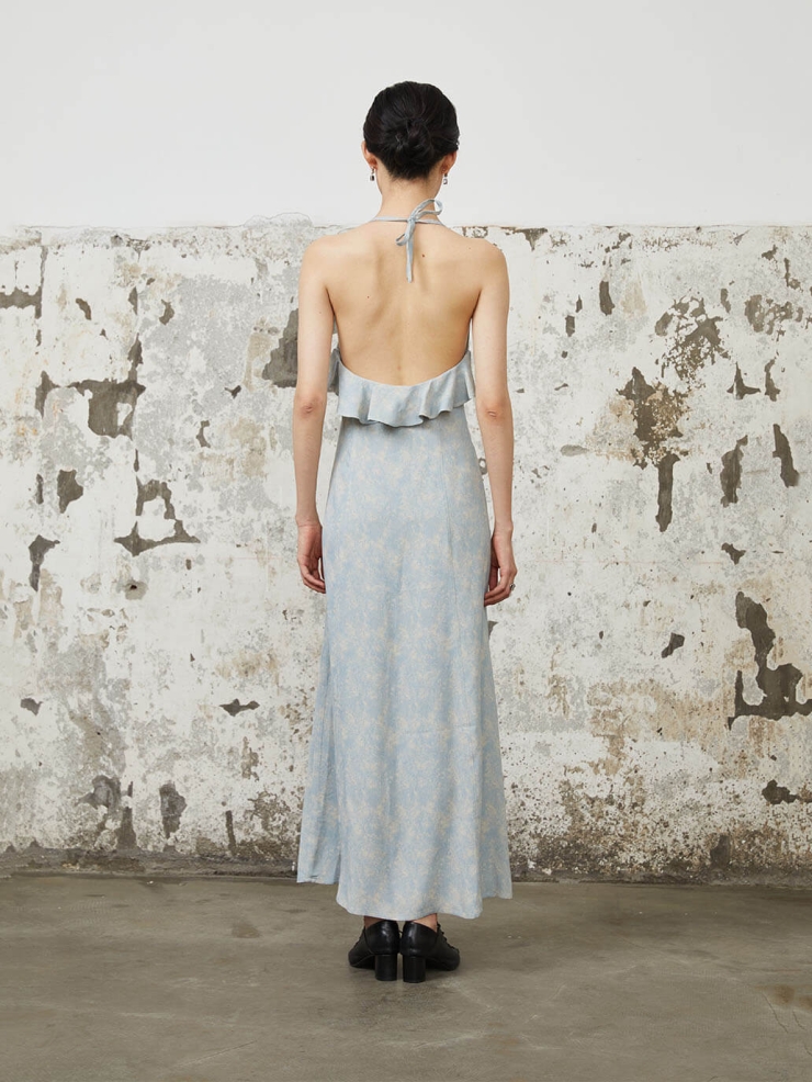 Sky Blue Tie-Dye Strappy Dress