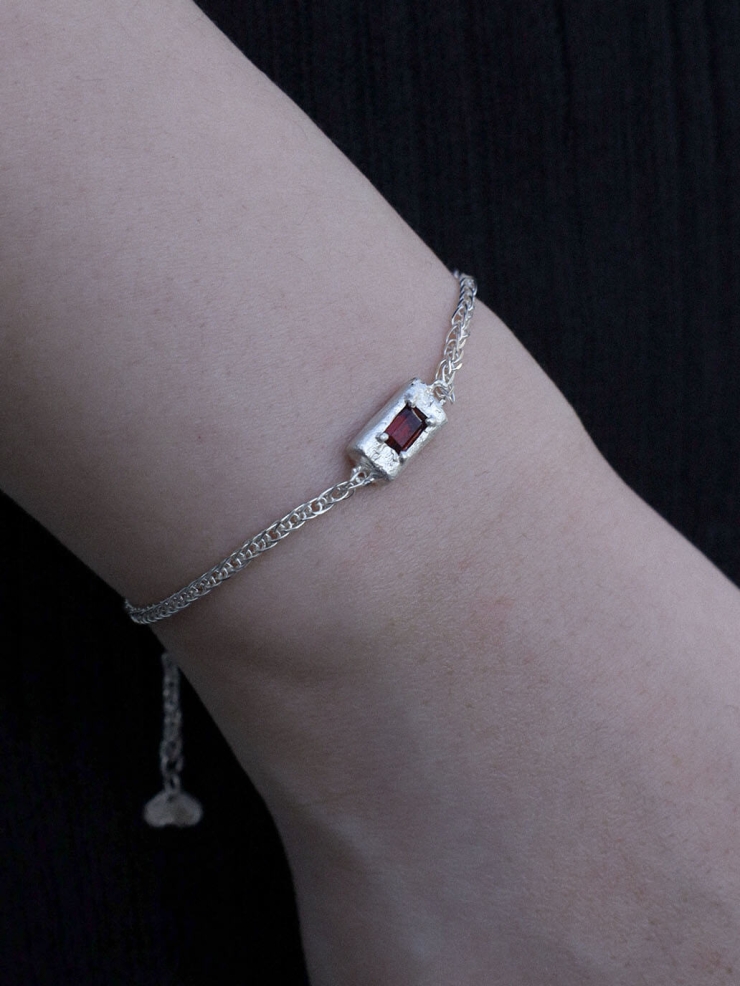 Silver Garnet Corelight Bracelet