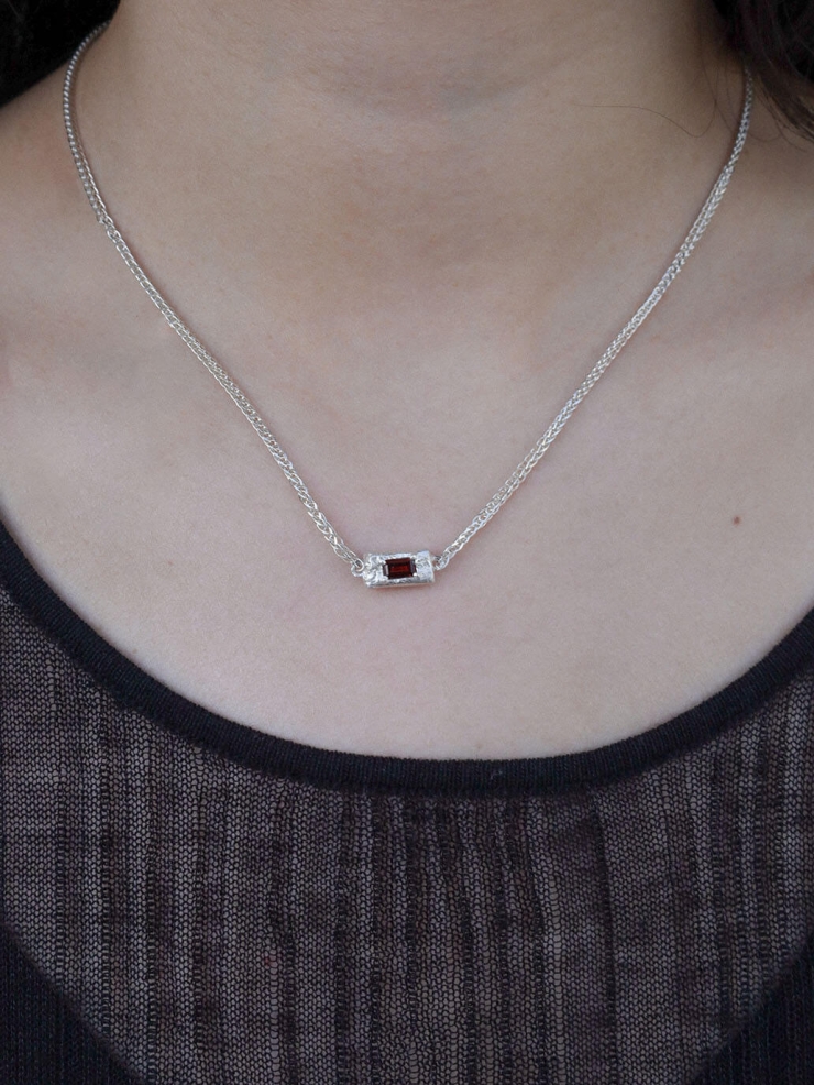 Silver Corelight Horizontal Pendant Necklace