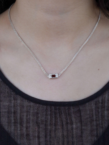 Silver Corelight Horizontal Pendant Necklace