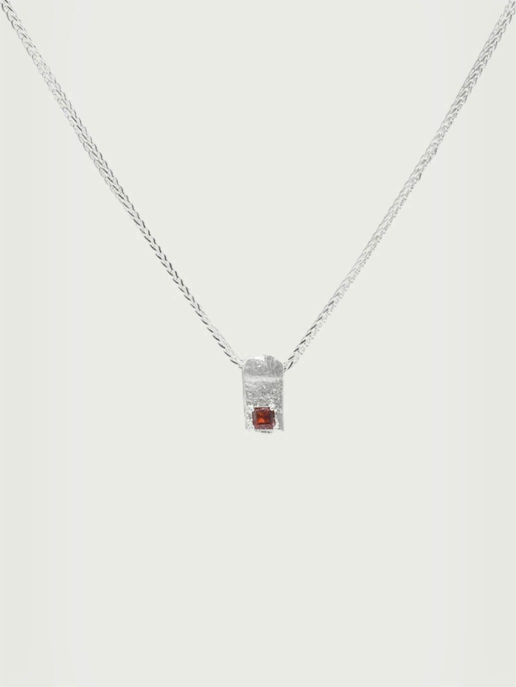 Silver Corelight Vertical Pendant Necklace