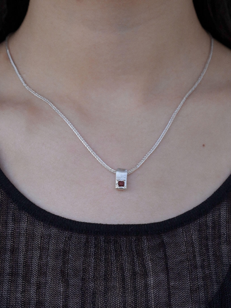 Silver Corelight Vertical Pendant Necklace