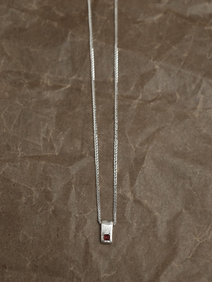 Silver Corelight Vertical Pendant Necklace
