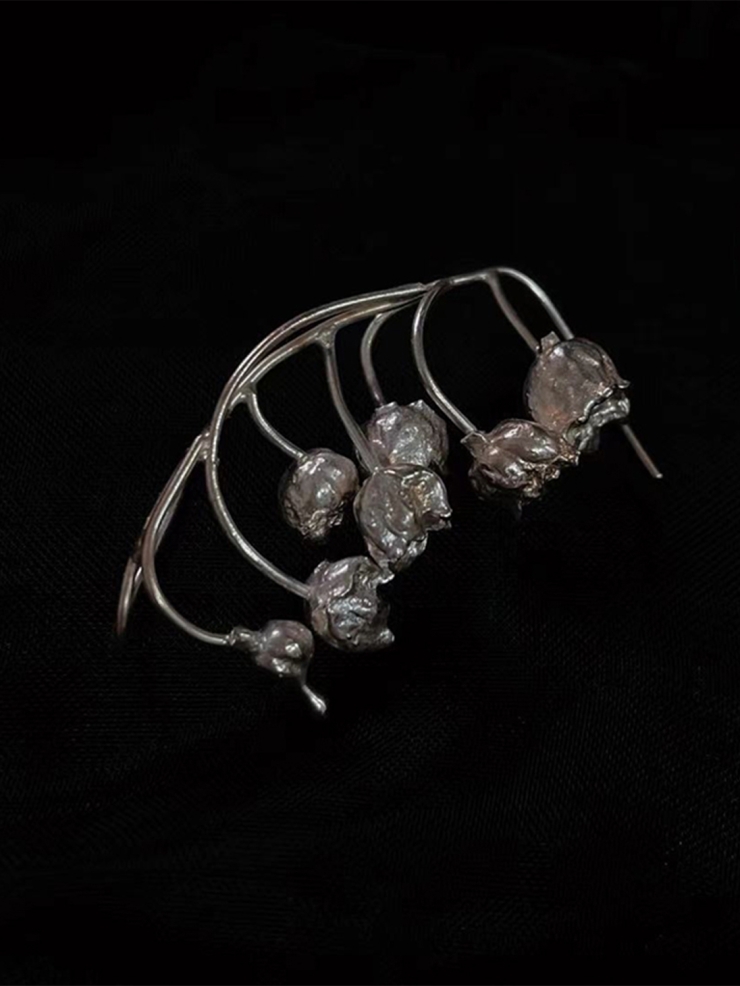 AOKINSIDE Big Silver Lily of the Valley Earrings
