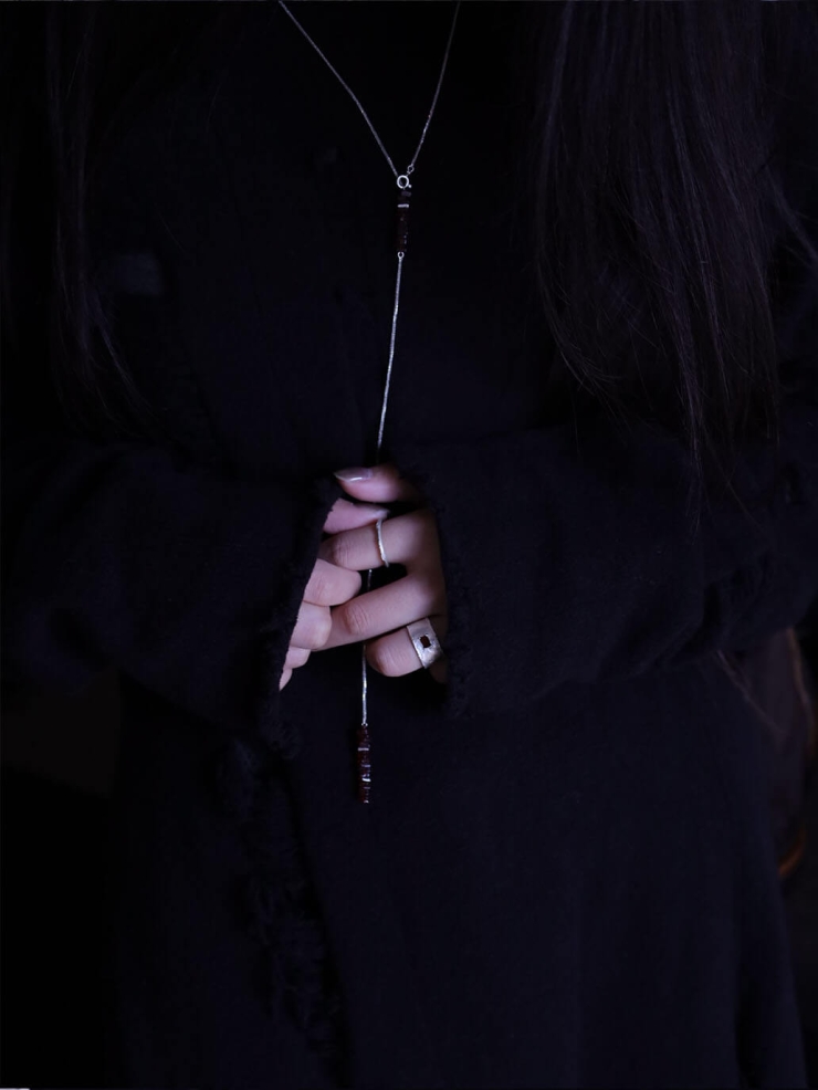 Silver Garnet Corelight Ring